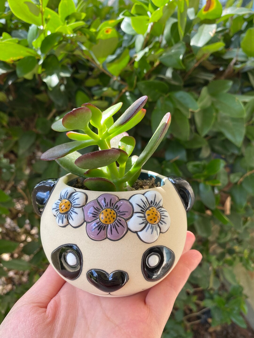 Hand-painted Mini Panda Ceramic Planter Pot With Drainage - Etsy