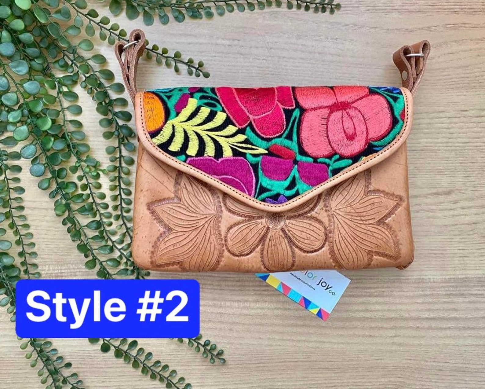 Handmade Mexican Leather Bag Handtooled Embossed Leather Etsy