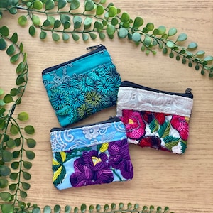 Porte-monnaie, Monedero, Mini pochette, Pochette zippée tissée, Bolsita mexicana, Monedero Mexicano Bordado, pochette tissée sur métier à tisser, Cadeaux mexicains