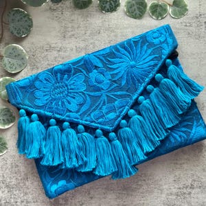 Pochette mexicaine faite main, Pochette à broderie florale, Pochette mexicaine, Pochette mexicaine enveloppe, Pochette d'été, Pochette Mexique