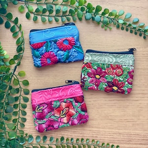 Coin purse, Monedero, Mini pouch,Woven zipper pouch, Bolsita mexicana, Monedero Mexicano Bordado, loom woven pouch, Mexican Gifts