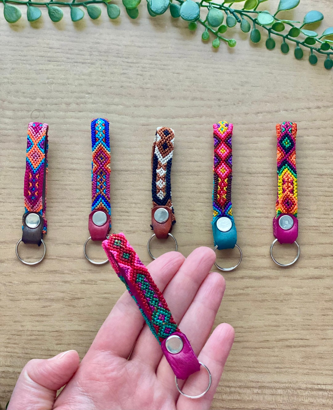 Weaved Keychains, Leather Keychain for Men, Leather Mens Keychain