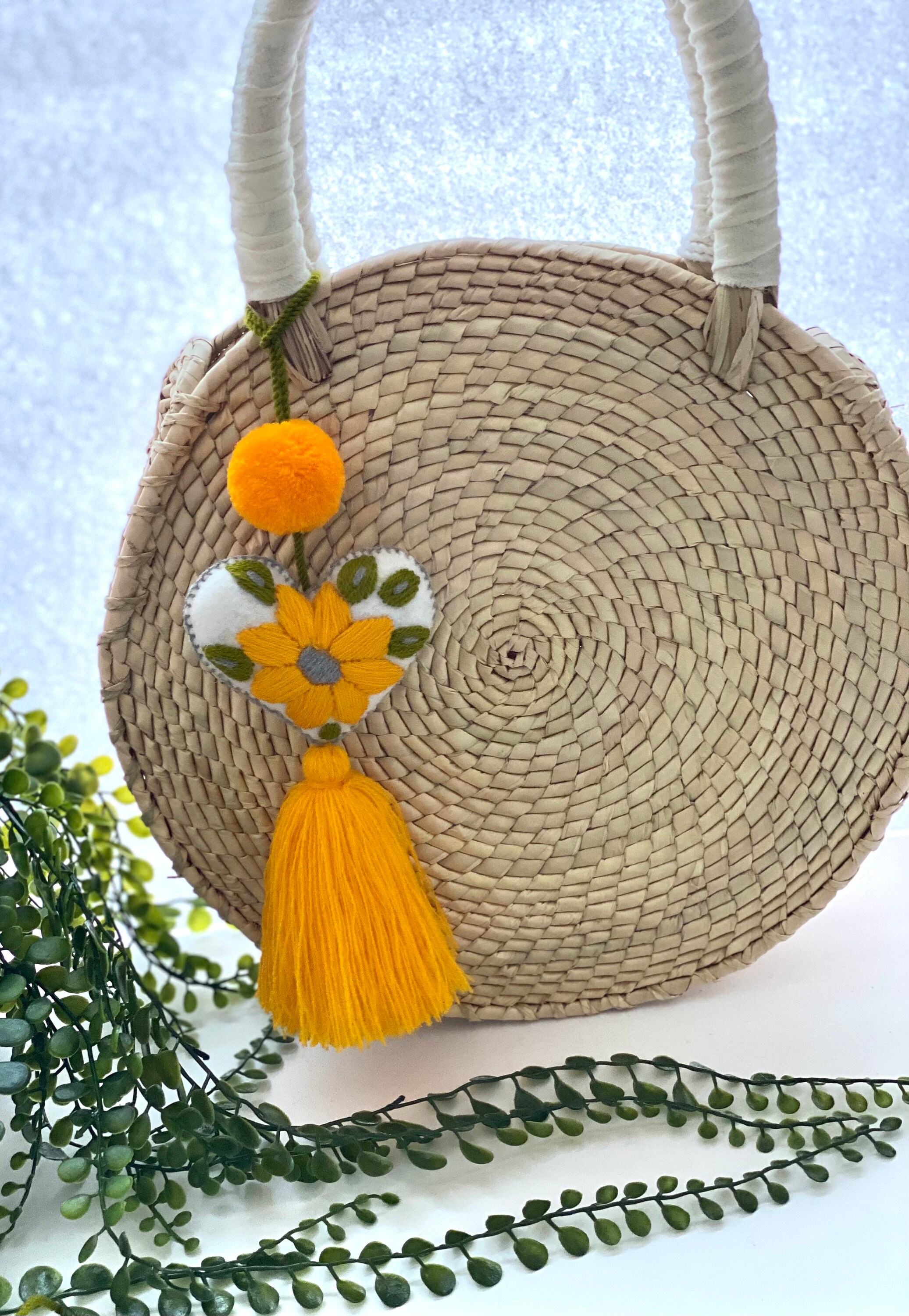 Embroidered Sunflower Tassel Tassel Accessory Feminist Gift | Etsy