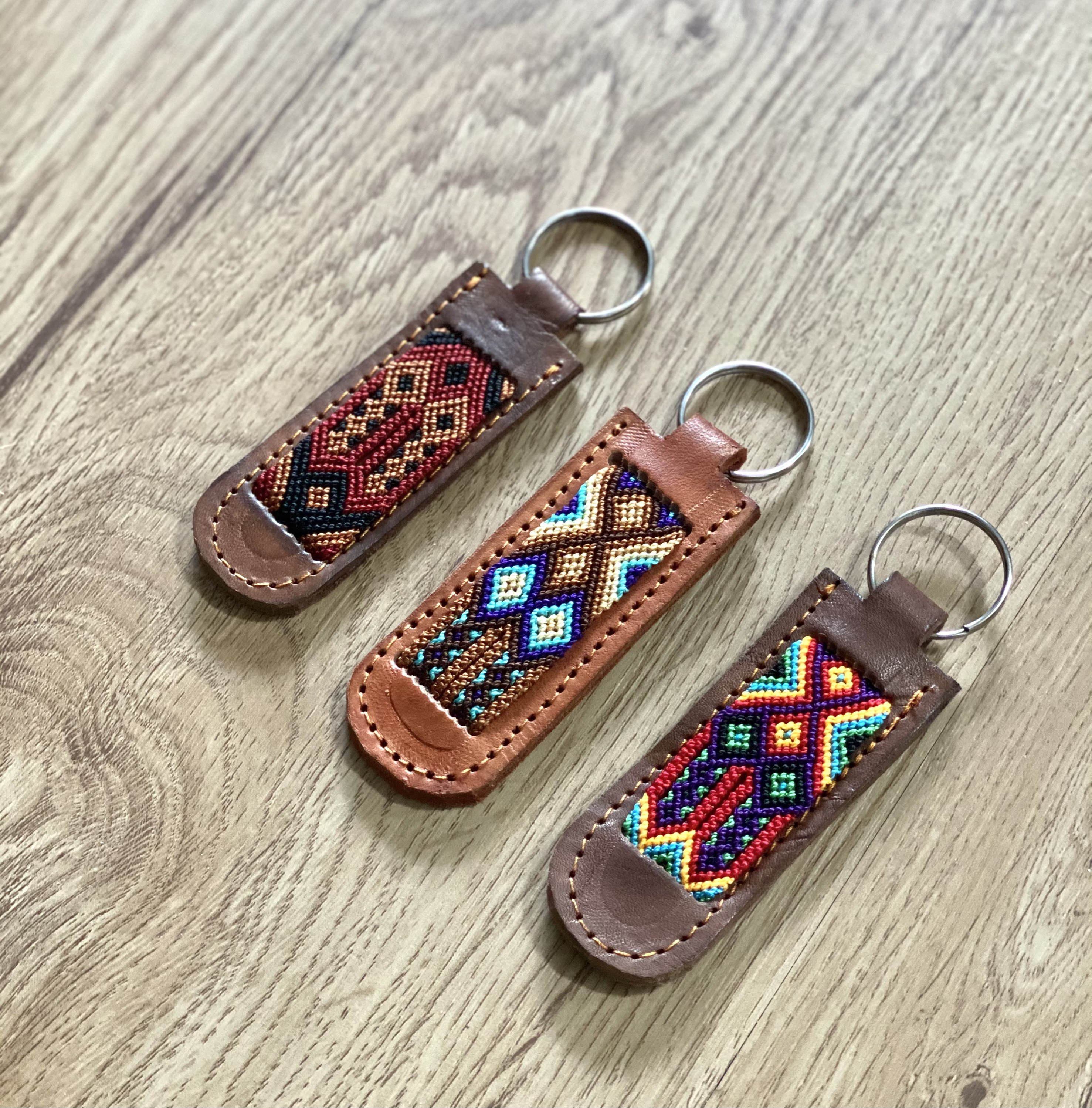 Weaved Keychains Leather Keychain for men Leather Mens Etsy