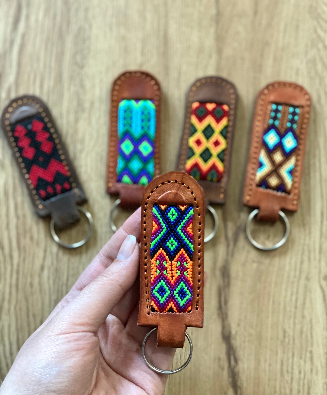 Weaved Keychains Leather Keychain for Men Leather Mens Etsy
