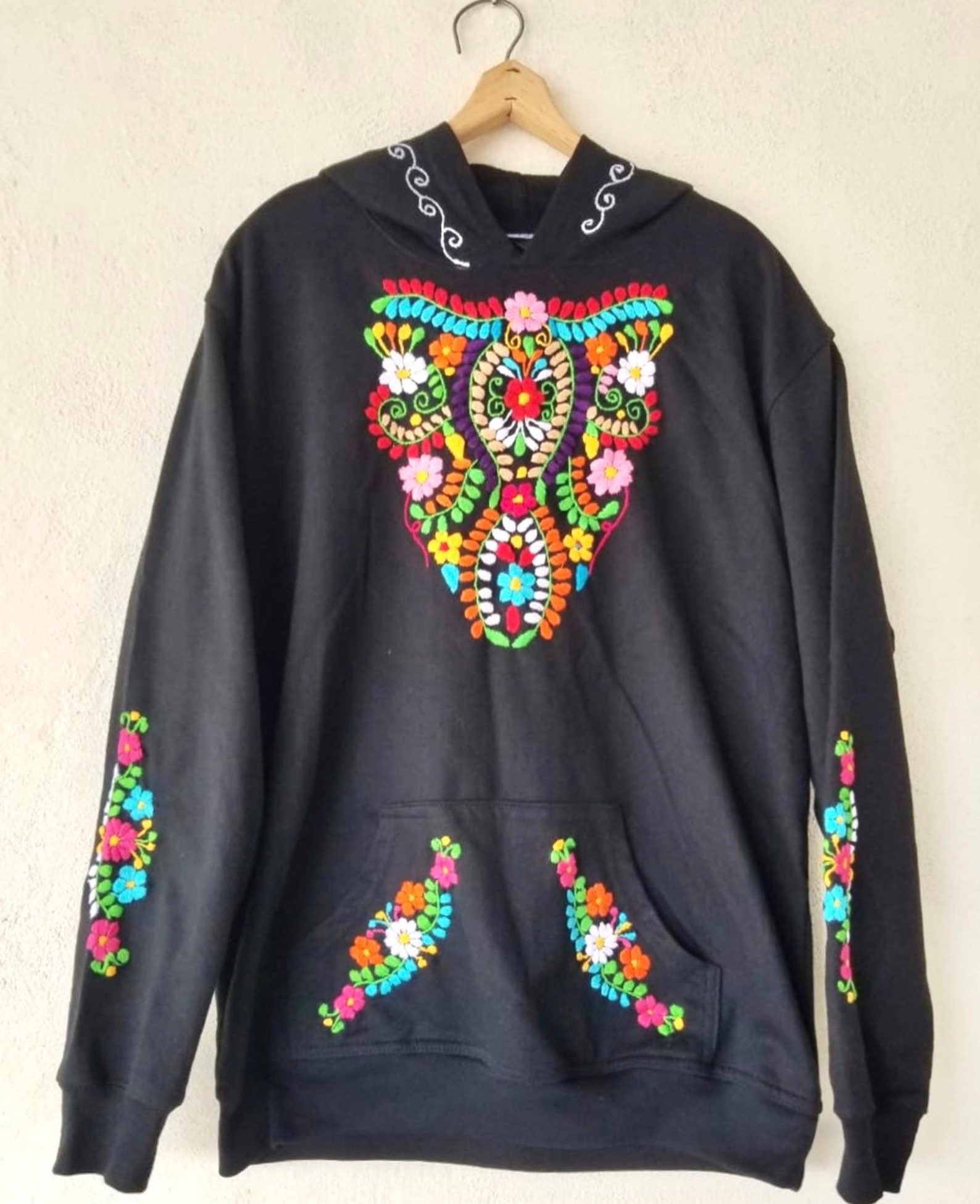 MDX Ecru Hoodie Sweatshirt with Embroidery 6141 - Málaga main image 1