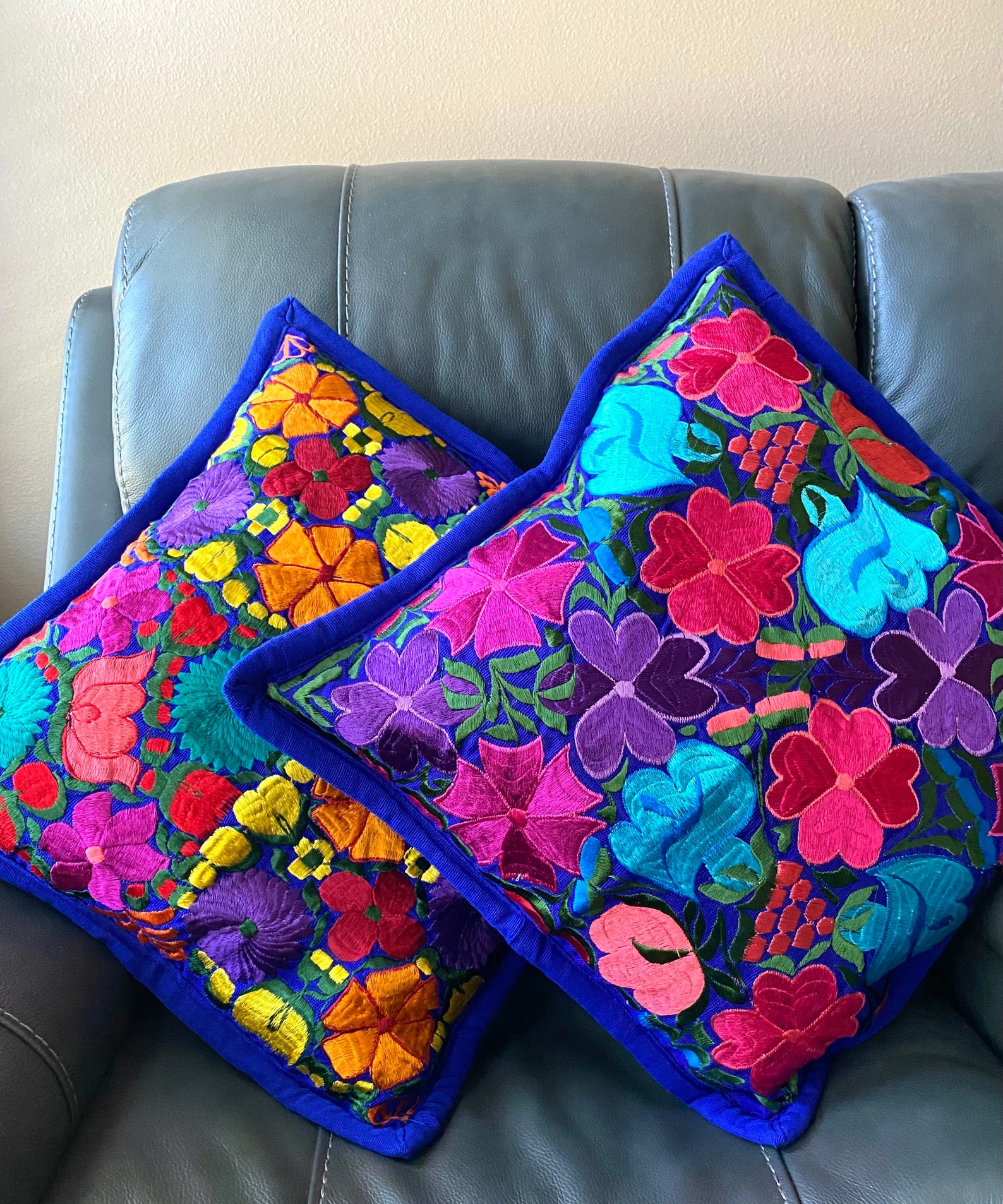 Chiapas Pillow Cover Embroidered Pillow Mexican Textile Etsy