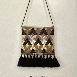 Sac à bandoulière mexicain fait main, sac à tisser à bandoulière, sac à bandoulière mexicain, pochette mexicaine, sac d'été, sac à bandoulière Mexique, décoration printanière