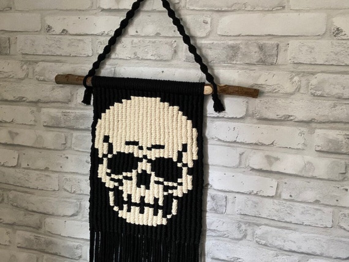 Macrame Wall Hanging Skull Macrame Etsy.de