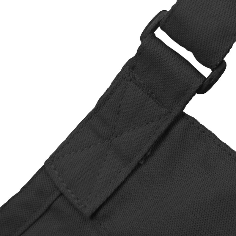 Smart Apron Bib Apron 7 Pockets with Zippers Adjustable Quick-Release Waistband 60 Inches Long, 16 Reinforced Stress Points Waitress Waiter image 5