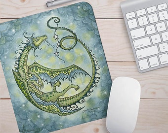Flying Dragon Mousepad / Fantasy Art Mousepad / Charity Dauenhauer  / Dragon Mousepad/ Star Mousepad / Dragon Gifts/ Night Sky Art