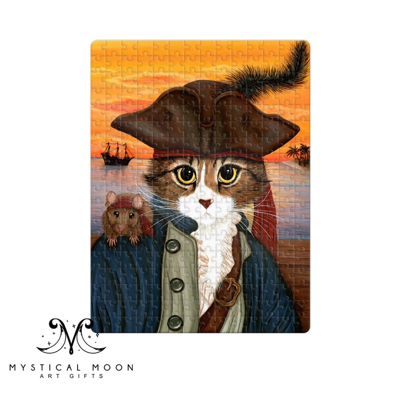 Pirate Cat Puzzle / 252 Piece Jigsaw Puzzle / Carrie Hawks / Etsy