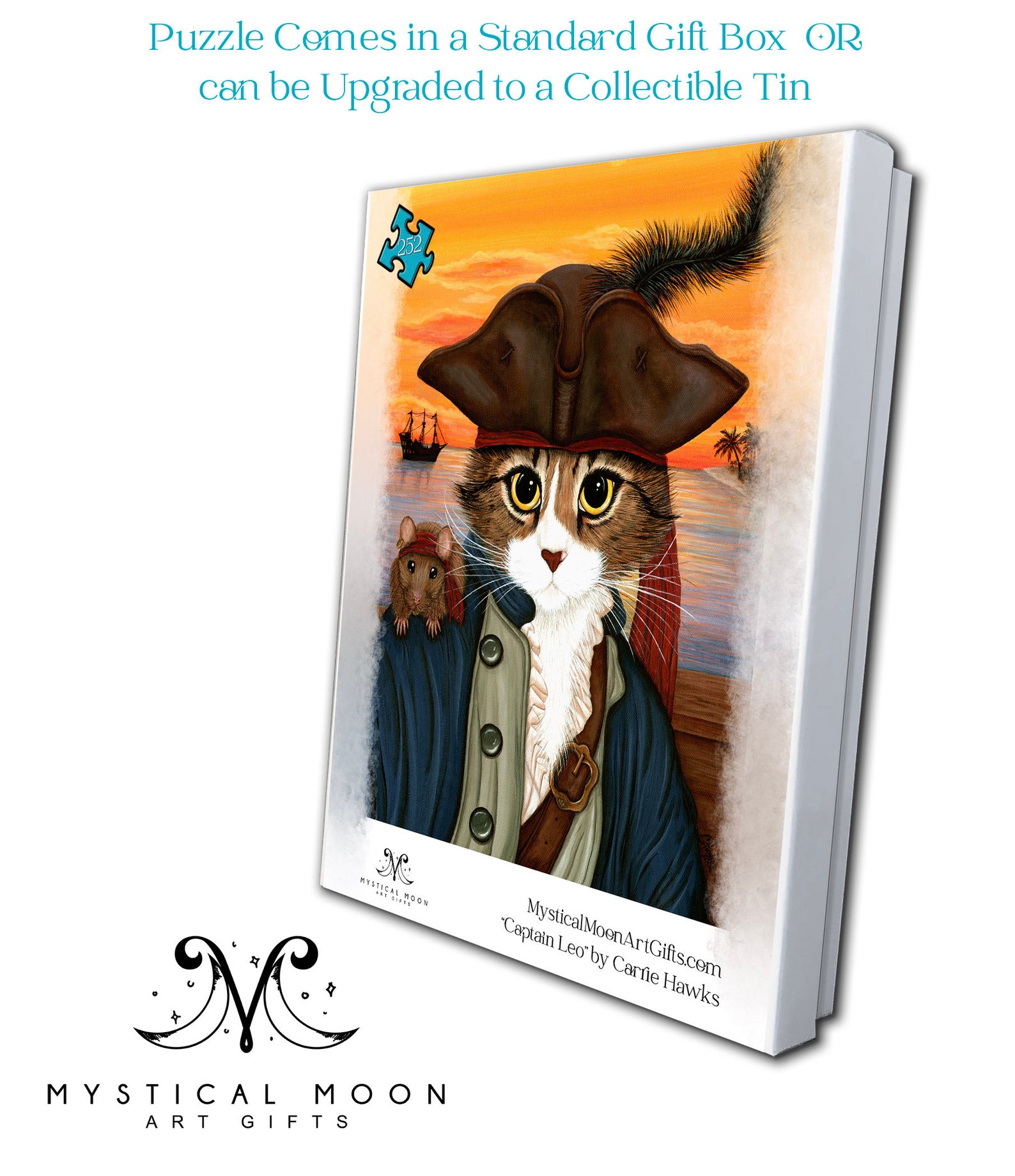 Pirate Cat Puzzle / 252 Piece Jigsaw Puzzle / Carrie Hawks / Etsy