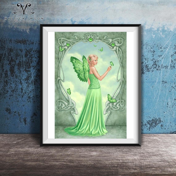 Green Fairy Art Print / Dark Fantasy Artwork / Rachel Anderson / Kids Room  Wall Decor / Peridot Birthstone Butterfly August Birthday Gift - Etsy Sweden