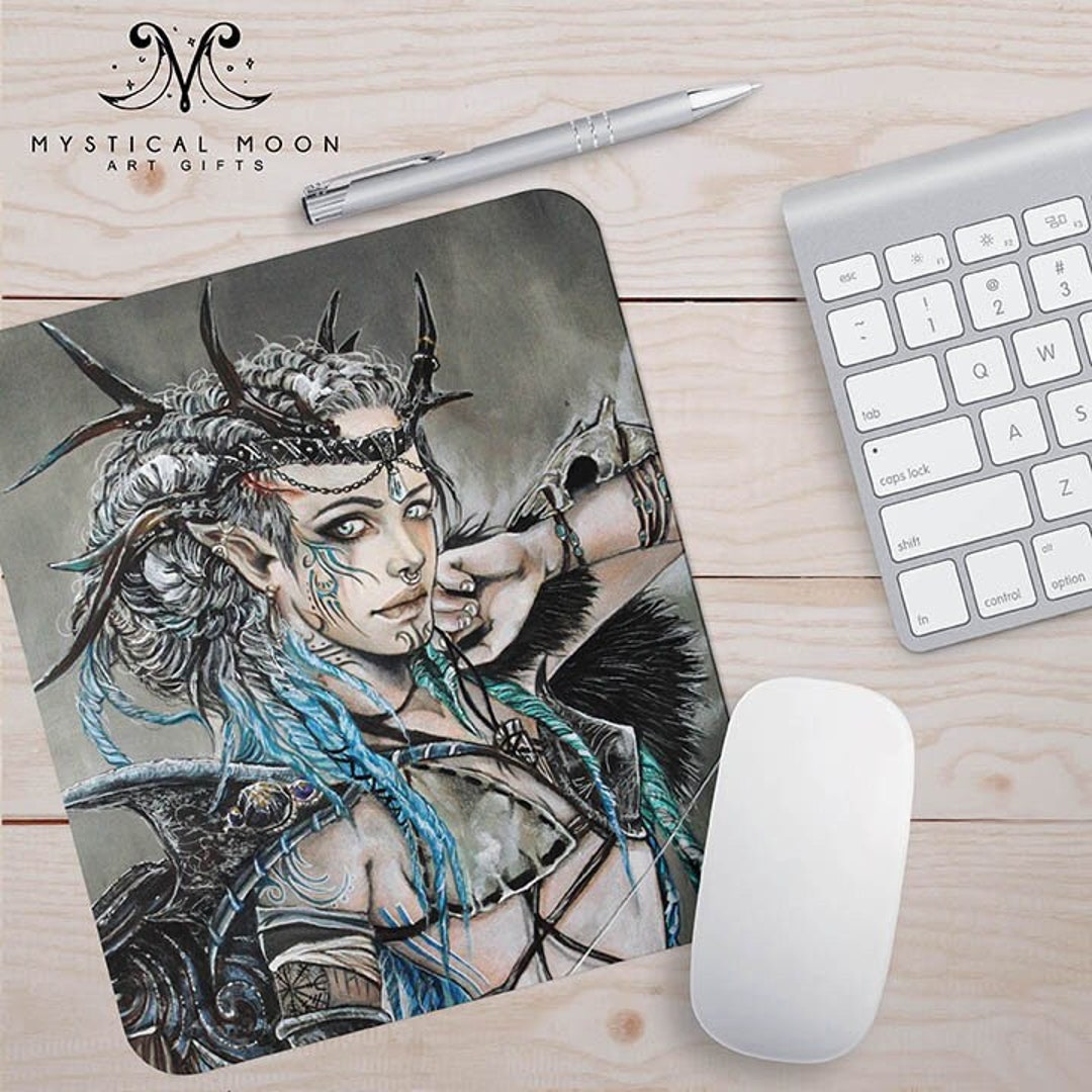 Warrior Elf Mousepad / Fantasy Art Mousepad / Nelleke Schoemaker / Elf ...