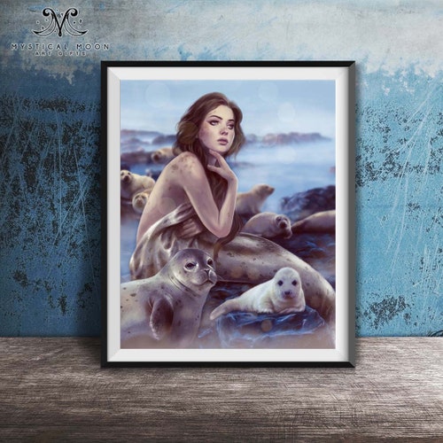 Selkie Mermaid Art Print / Fantasy Artwork / Selina Fenech / Etsy