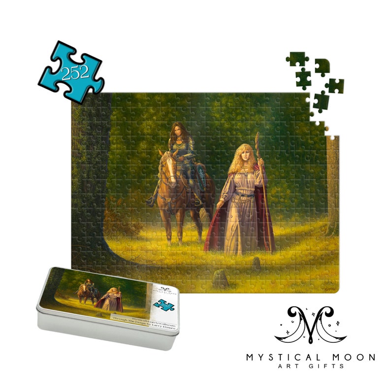 Sorceress Puzzle / 252 Piece Jigsaw Puzzle / Horseback / Dungeons and Dragons / Larry Elmore / Fantasy Art / Witch of the Woods /Witchy Gift image 1