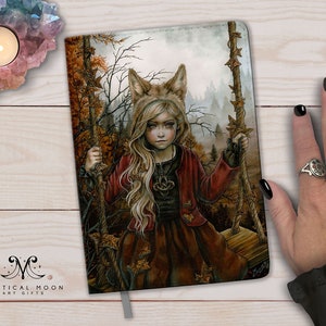 Diário Fox Spirit Girl / Livro A5 / Caderno de couro sintético / Enys Guerrero / Diário / Presente para escritores / Diário / Criança selvagem / Selvagem / Balanço