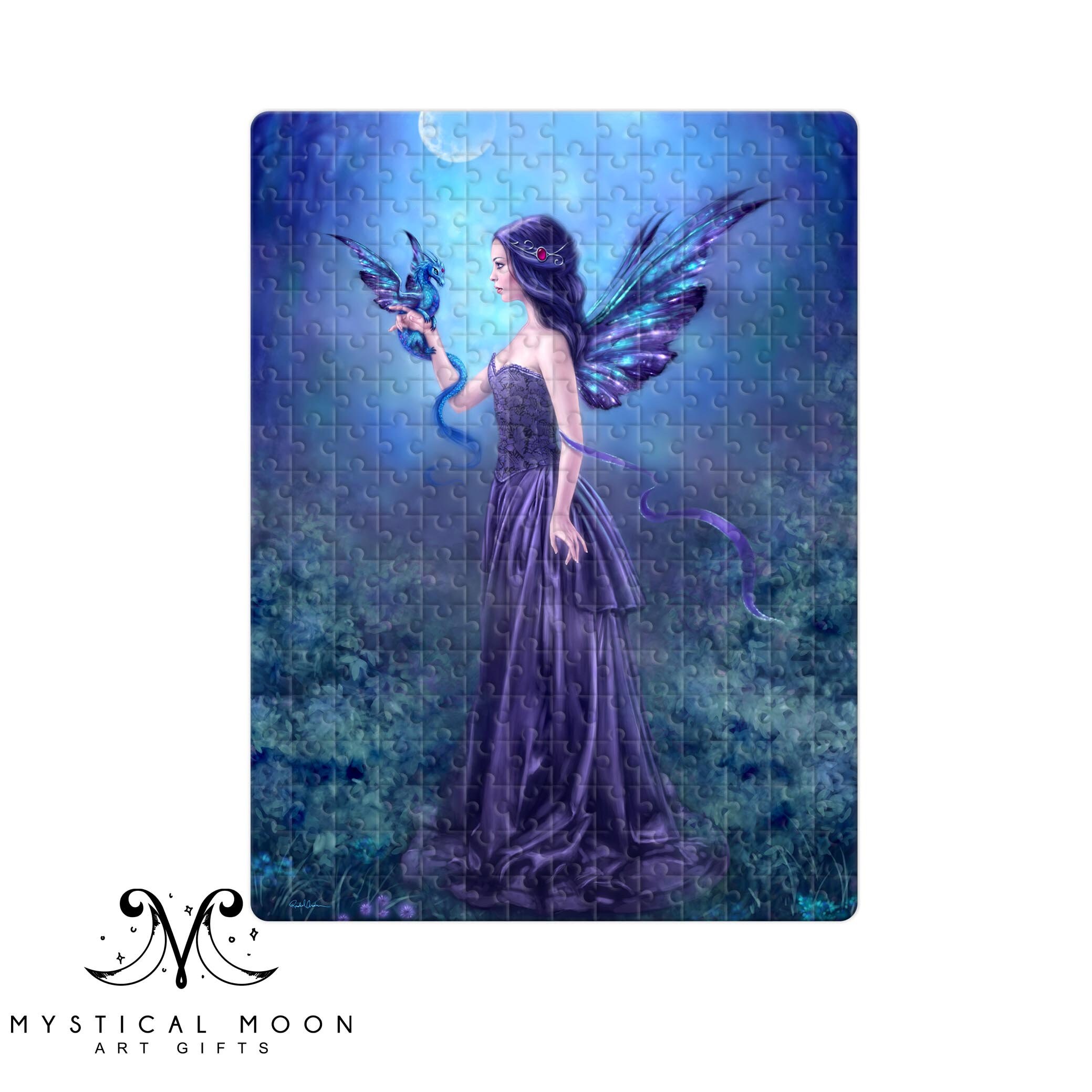 Purple Fairy Puzzle / Blue Baby Dragon / 252 Piece Jigsaw