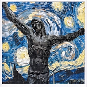 Cartaz de folha de arte ácida com mata-borrão de Jesus estrelado
