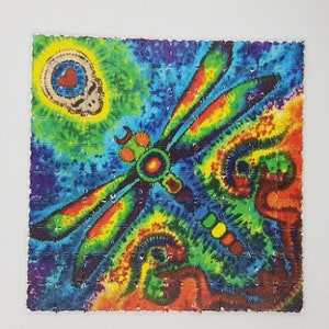 Psychedelic dragonfly blotter art print 100 tab acid sheet psychedelic art