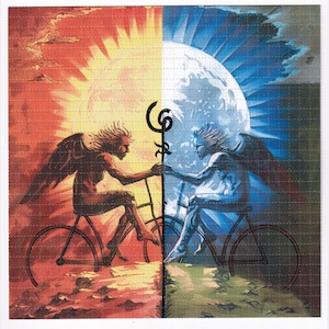 Cartaz de folha de arte ácida do Blotter Art do Bem contra o Mal