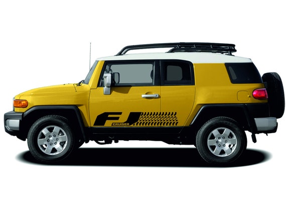 Da-iCE POPUP FJ Tシャツ Photo yellow Toyota FJ Cruiser- 2pcs Side Stripe Body Decal Vinyl