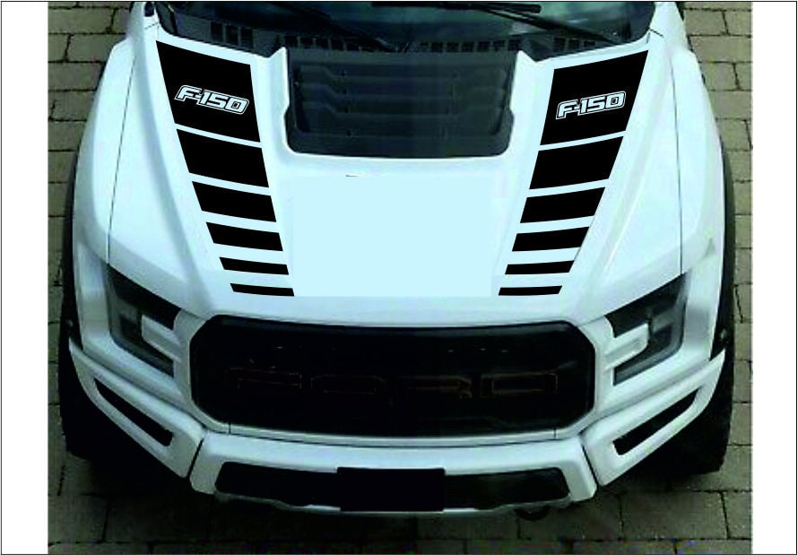 FORD F150 - 2pcs Hood Stripes hood decal vinyl graphics sticker logo high quality fit to Ford F150 2016-2019!