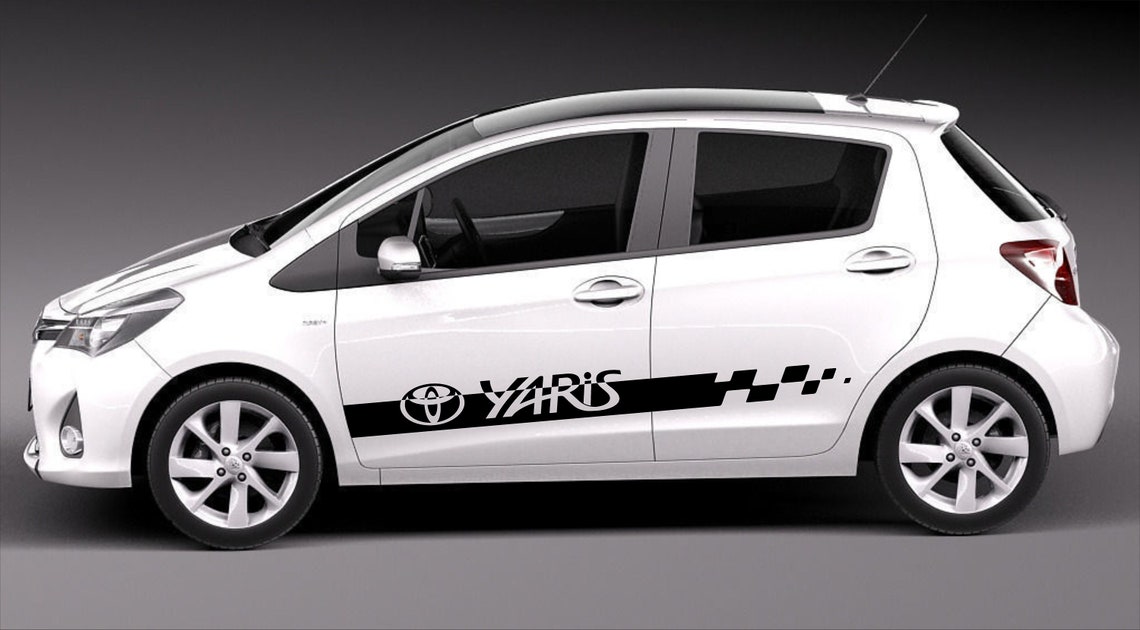 Toyota YARIS 2pcs side Stripe body decal vinyl graphics Etsy