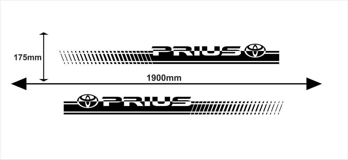 Toyota PRIUS 2pcs Side Stripe body decal vinyl graphics Etsy