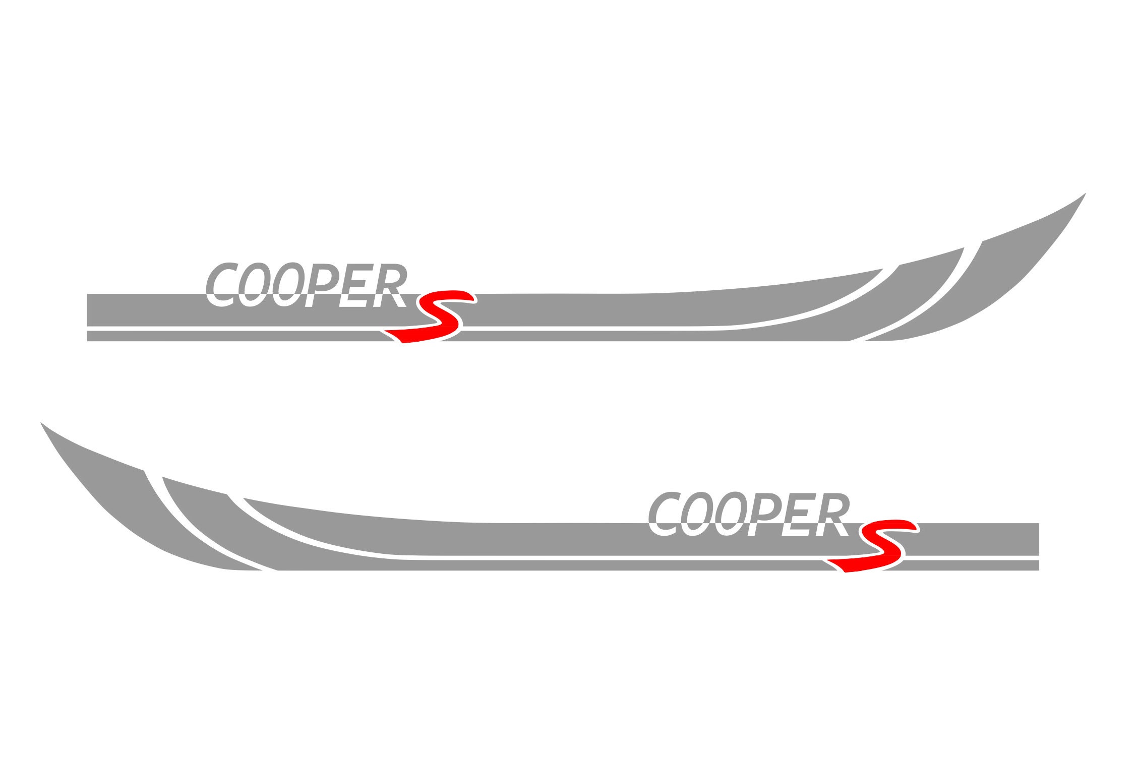 1500 Side Stripe Vinyl Decal Graphics Kit - Racing Style Body Decals (2 Pieces)