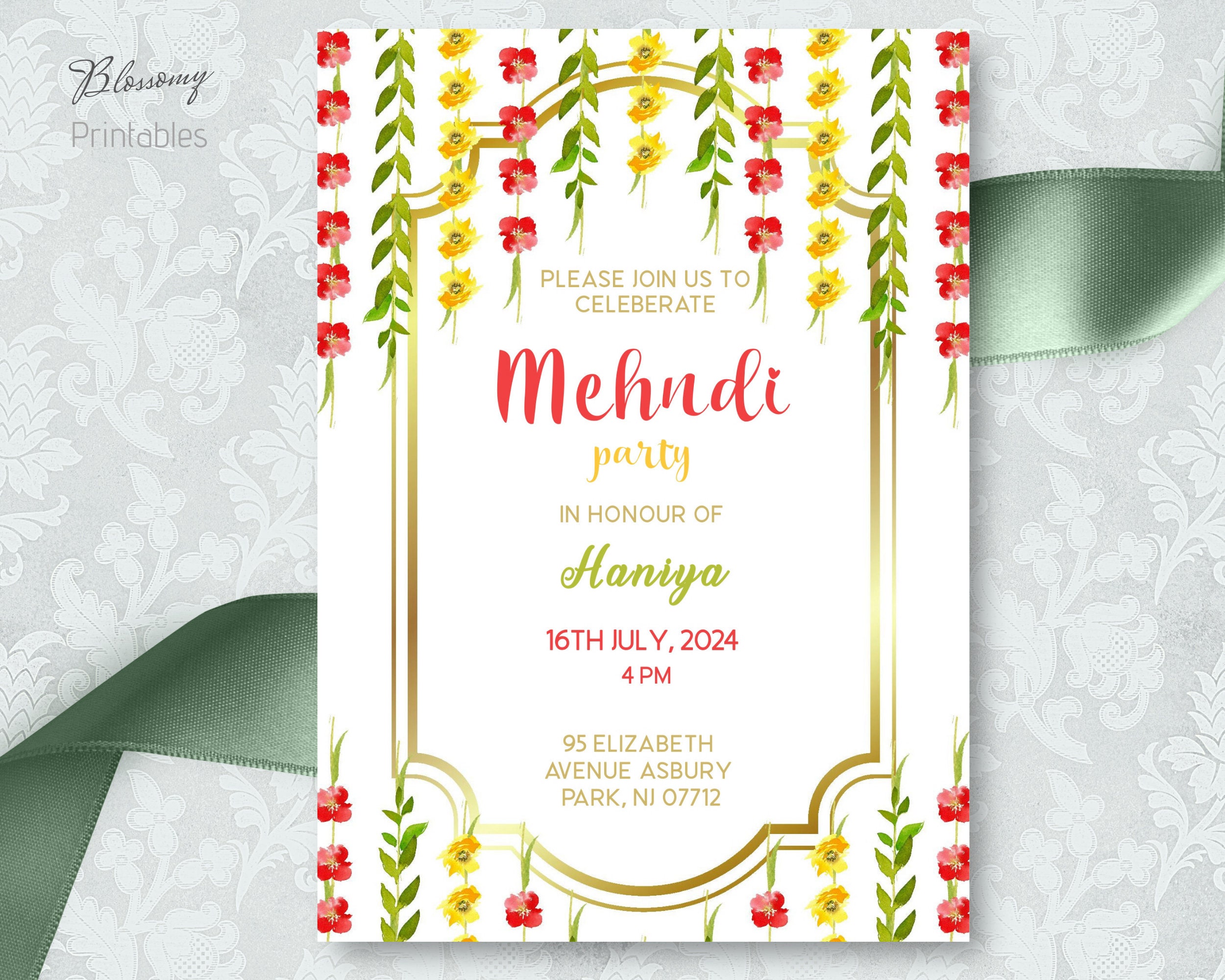 Mehndi Invitation Template Dholki Invite Haldi Invitation Pink Green Mehndi Invitation Template Dholki Invite Haldi Invitation Pink Green