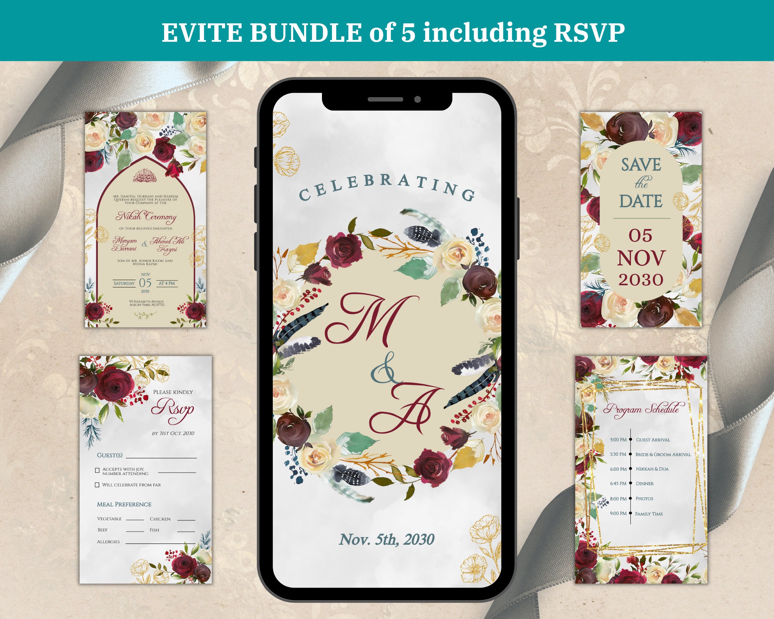 Evite Digital EVITE Islamic Wedding Invitation Nikah Invitation - Etsy