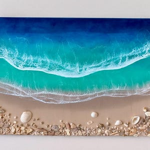 Wanddeko aus Epoxidharz - Strand und Ozean Bilder | Strand decoration - Epoxidharz Meeresbild | Geschenk Idea