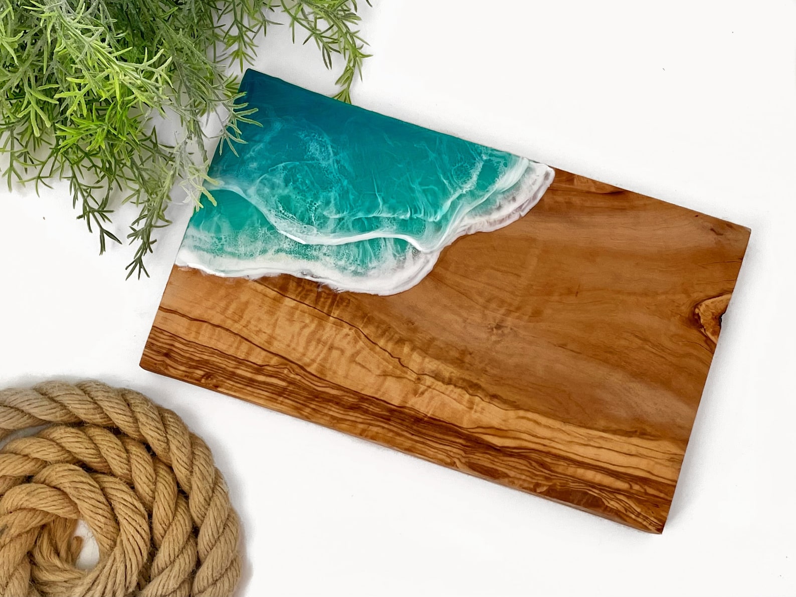 Holzbrett im Ozean Design