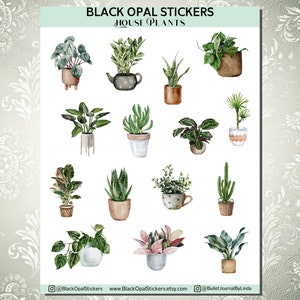 House Plant Stickers for Bullet Journals, Scrapbooking, Cards, Kids, Craft