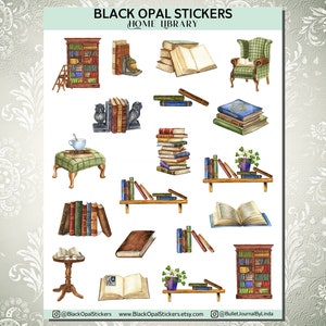 Home Library Stickers for Journals, Planners, Scrapbooking, Craft, Cards, Kids