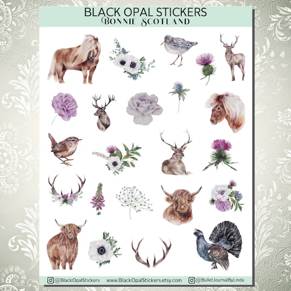 Scotland Scrapbook Stickers Etsy