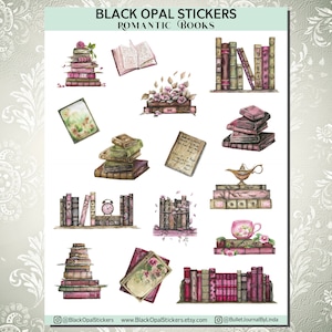 Romantic Books Stickers for Journals, Planners, Scrapbooking, Craft, Cards, Kids