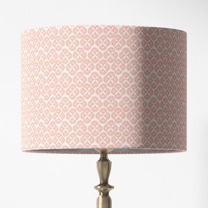 Pink Lampshade Coral Coastal Lampshade for Table Lamp Girls Room Traditional Home Decor Pink and White Lamp Shade | Handmade in USA