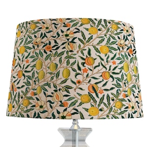 William Morris Lampshade Pomegranate Citrus Orange Lamp Shade for Table Lamp Traditional Home Vintage Decor Drum Shade | Made in USA