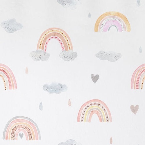 Rainbow Crib Sheet Boho Rainbow Baby Bedding Set Girl Crib Etsy