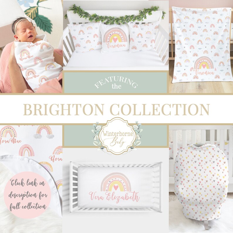 Rainbow Crib Sheet Boho Rainbow Baby Bedding Set Girl Crib Etsy