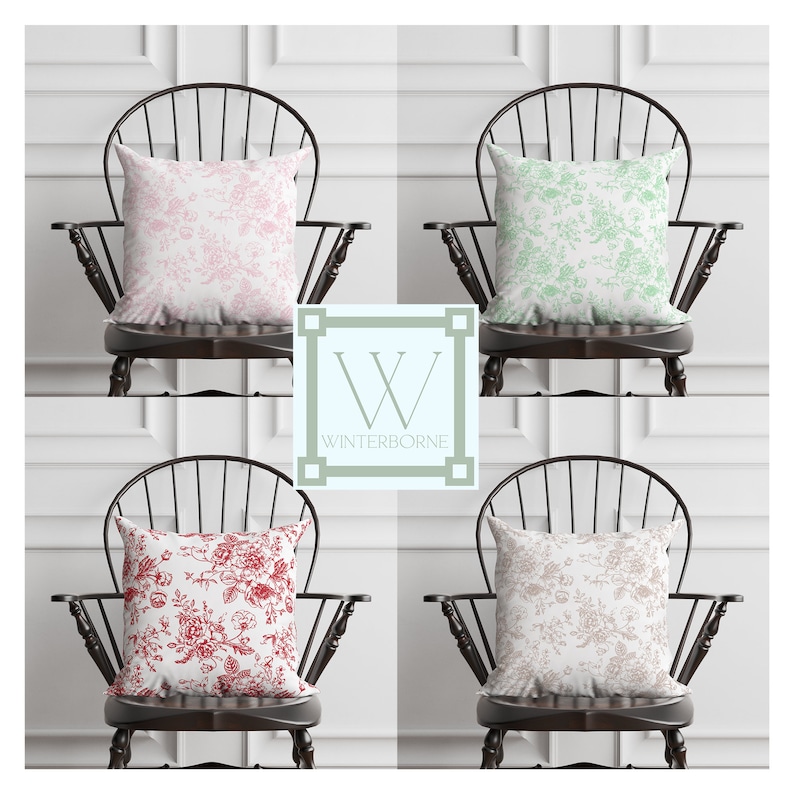 Winterborne Decor Toile Throw Pillow - Thumbnail 3