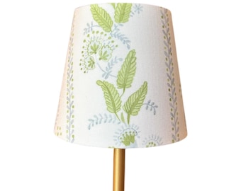 LED Lamp Shade, Cordless Light Lampshade Slipcover  Blue and Green Outdoor Summer Fall Entertaining Emma Stripe Home Decor Made in USA