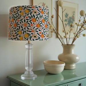 William Morris Lampshade Pomegranate Yellow Citrus Lamp Shade for Table Lamp Traditional Home Vintage Decor Drum Shade | Made in USA