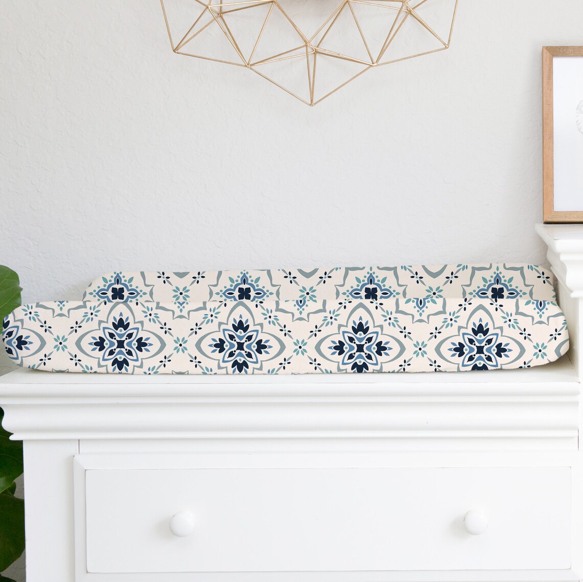 Light Blue Floral Changing Pad Cover Baby Bedding Set Preppy Etsy