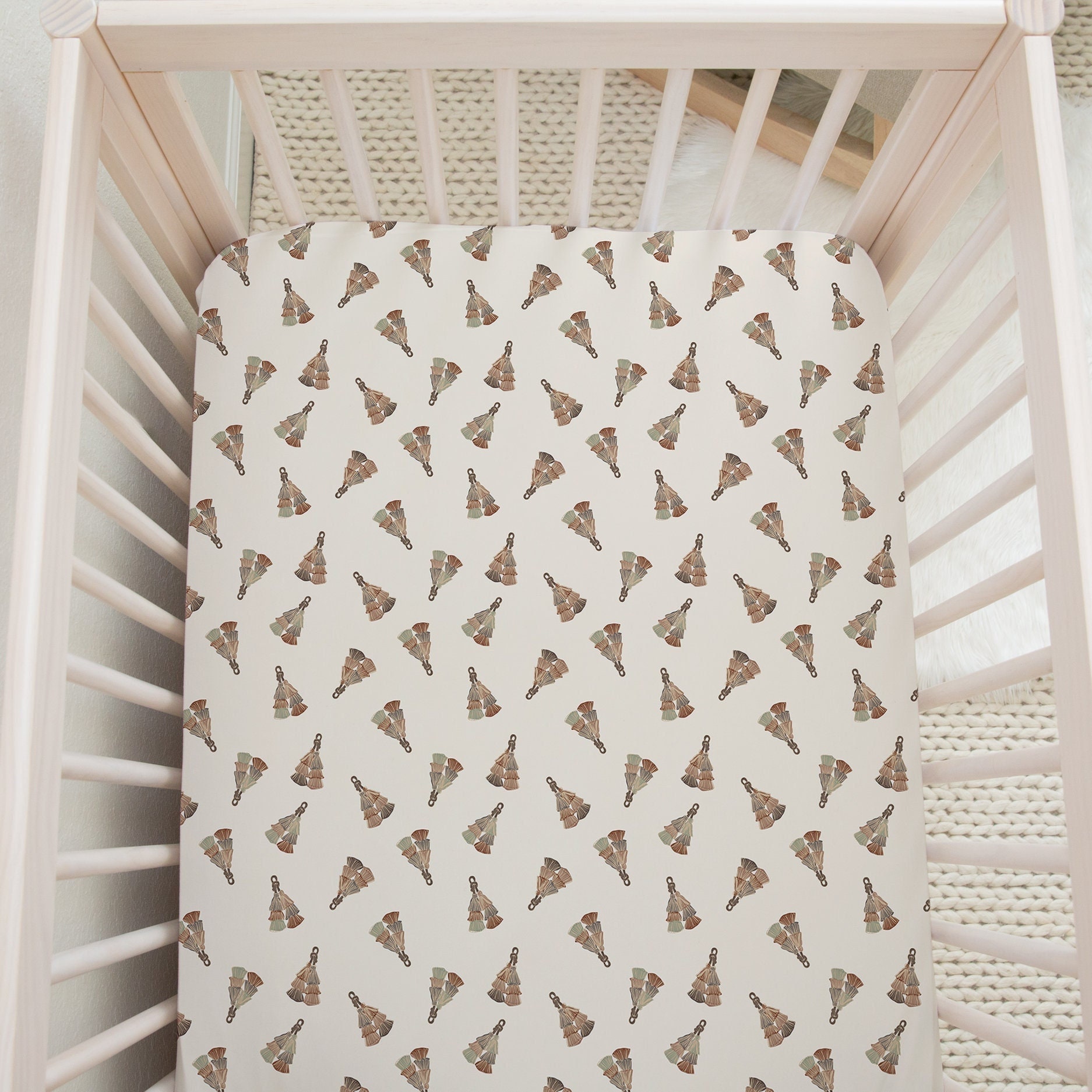 Tropical Crib Sheet Girls Fan Palm Tree Crib Sheet Southwest Etsy