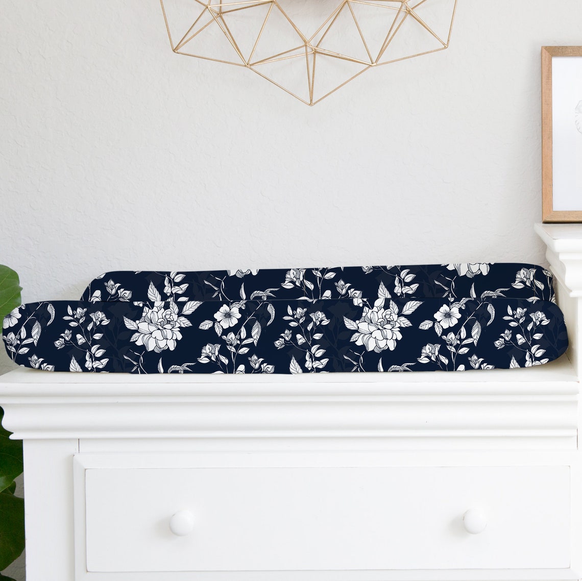 Light Blue Floral Changing Pad Cover Baby Bedding Set Preppy Etsy