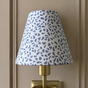 Blue Sconce Shade Modern Lamp Shade for Chandelier Blue and White Home Decor Clip Shade | Custom Designer Lampshade Home Decor | Made in USA